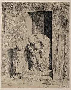 The Maternal Precaution by Jean-François Millet (French, 1814–1875)