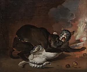 The Monkey and the Cat by Abraham Hondius (Dutch, c. 1625–1695)
