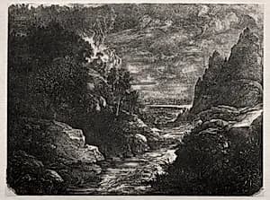 The Mountain Stream by Rodolphe Bresdin (French, 1822–1885)