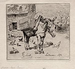 The Mule, Marie-Jeanne by Félix Hilaire Buhot (French, 1847–1898)