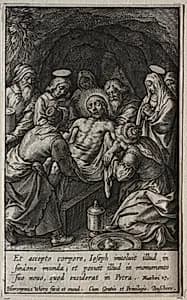 The Passion: The Entombment by Hieronymus Wierix (Flemish, 1553–1619)