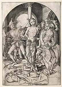 The Passion:  The Flagellation by Martin Schongauer (German, c. 1450–1491)