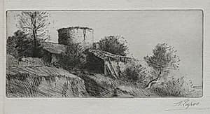 The Pigeon Tower by Alphonse Legros (French, 1837–1911)