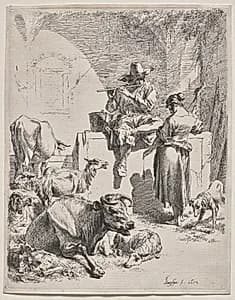The Piping Shepherd by Nicolaes Berchem (Dutch, 1620–1683)
