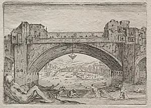 The Ponte Vecchio, Florence by Jacques Callot (French, 1592–1635)