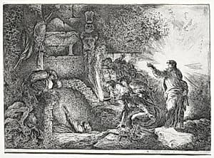The Resurrection of Lazarus by Giovanni Benedetto Castiglione (Italian, 1609–1664)