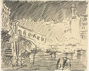 The Rialto Bridge by Italico Brass (Italian, 1870–1943)