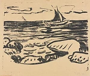 The Sea near Staberhuk by Ernst Ludwig Kirchner (German, 1880–1938)