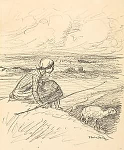The Shepherdess by Théophile Alexandre Steinlen (Swiss, 1859–1923)