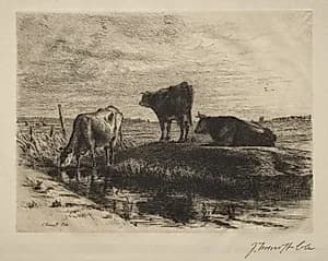 The Three Cows by Joseph Foxcroft Cole (American, 1837–1892)