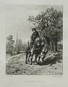 The Tow Path by Charles-Émile Jacque (French, 1813–1894)