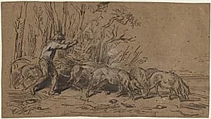 The Truffle Gatherers by Charles-Émile Jacque (French, 1813–1894)