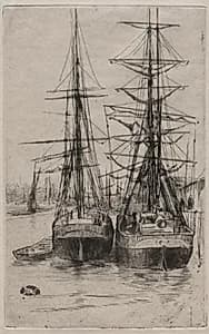 The Two Ships by James McNeill Whistler (American, 1834–1903)