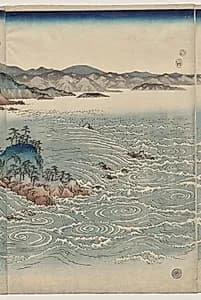 The Whirlpools of Awa by Utagawa Hiroshige (Japanese, 1797–1858)