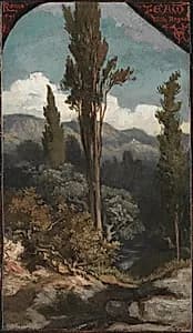 Three Trees: Italy by Elihu Vedder (American, 1836–1923)