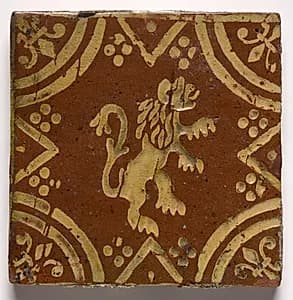 Tile- Rampant Lion by Unknown Artist
