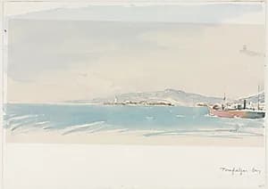 Trafalgar Bay, Spain by Muirhead Bone (British, 1876–1953)