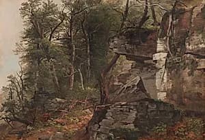 Trees on a Rocky Hillside by Asher Brown Durand (American, 1796–1886)