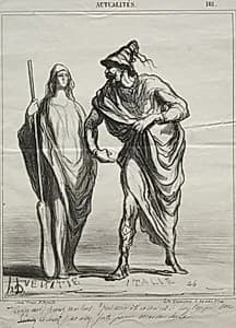 Trust me! Take my arm... by Honoré Daumier (French, 1808–1879)