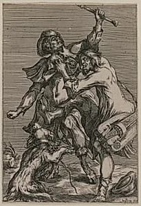 Two Beggars Fighting by Jacques Bellange (French, c. 1575–1616)