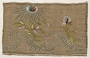 Two Fragments of Embroidery by Unknown Artist