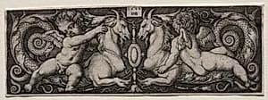 Two Genii by Hans Sebald Beham (German, 1500–1550)