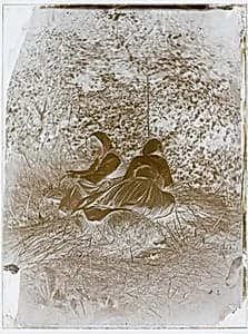Two Peasant Girls Seated by Auguste Giraudon's Artist (French)