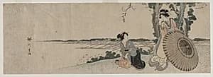 Two Women on a Hilltop by Yanagawa Shigenobu (Japanese, 1787–1832)
