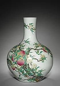 Vase with Peaches by Unknown Artist