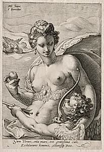 Venus and Cupid by Jan Saenredam (Dutch, 1565–1607)