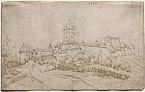 View of a Castle (recto) by Wolfgang Huber (Austrian, 1490–1553)
