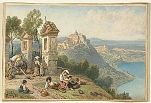 View of Castel Gandolfo by Myles Birket Foster (British, 1825–1899)