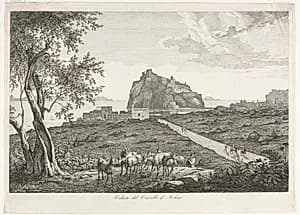 View of the Castello, Ischia by Florian Grosspietsch (German, 1789–1840)