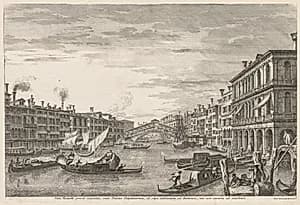 Views of Venice:  Rialto by Michele Marieschi (Italian, 1710–1743)
