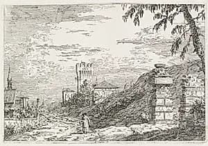 Views:  Two Ruined Pillars by Antonio Canaletto (Italian, 1697–1768)