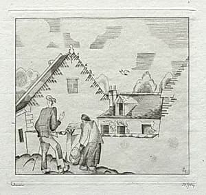 Villagers, Chatting by Jean-Émile Laboureur (French, 1877–1943)