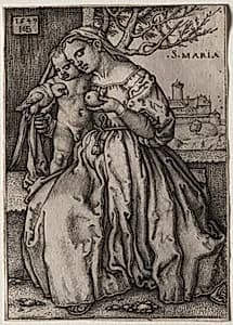 Virgin and Child with Parrot by Hans Sebald Beham (German, 1500–1550)