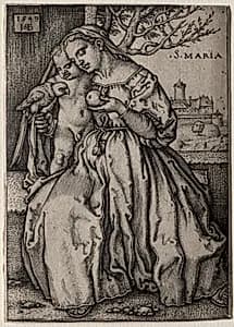 Virgin with the Parrot by Hans Sebald Beham (German, 1500–1550)