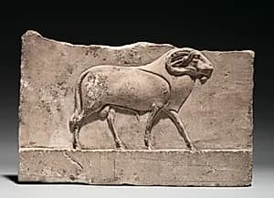 Votive Relief of a Ram Deity by Unknown Artist