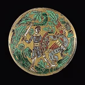 Warrior Fighting a Dragon by Unknown Artist