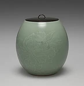 Water Container with Peonies by Seifū Yohei III (Japanese, 1851–1914)