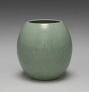 Water Container with Peonies by Seifū Yohei III (Japanese, 1851–1914)