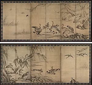Wild Geese by Kano Sanraku (Japanese, 1559–1635)