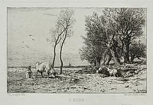 Winter by Charles-Émile Jacque (French, 1813–1894)
