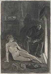 Winter Evening by Félicien Rops (Belgian, 1833–1898)