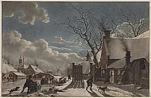 Winter Night in a Dutch Town by Jacob Cats (Dutch, 1741–1799)