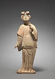 Woman Holding Plum Blossoms by Unknown Artist