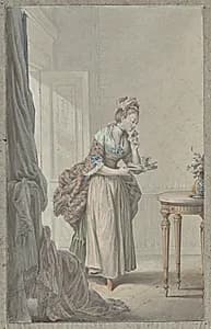 Woman with a Letter by Sigmond Freudeberg (Swiss, 1745–1801)