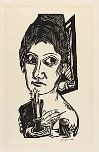Woman with Candle by Max Beckmann (German, 1884–1950)