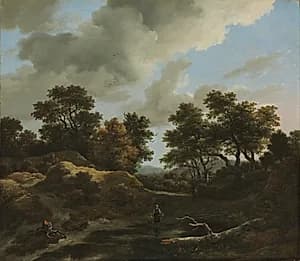 Wooded and Hilly Landscape
 by Jacob van Ruisdael (Dutch, 1628/29–1682)